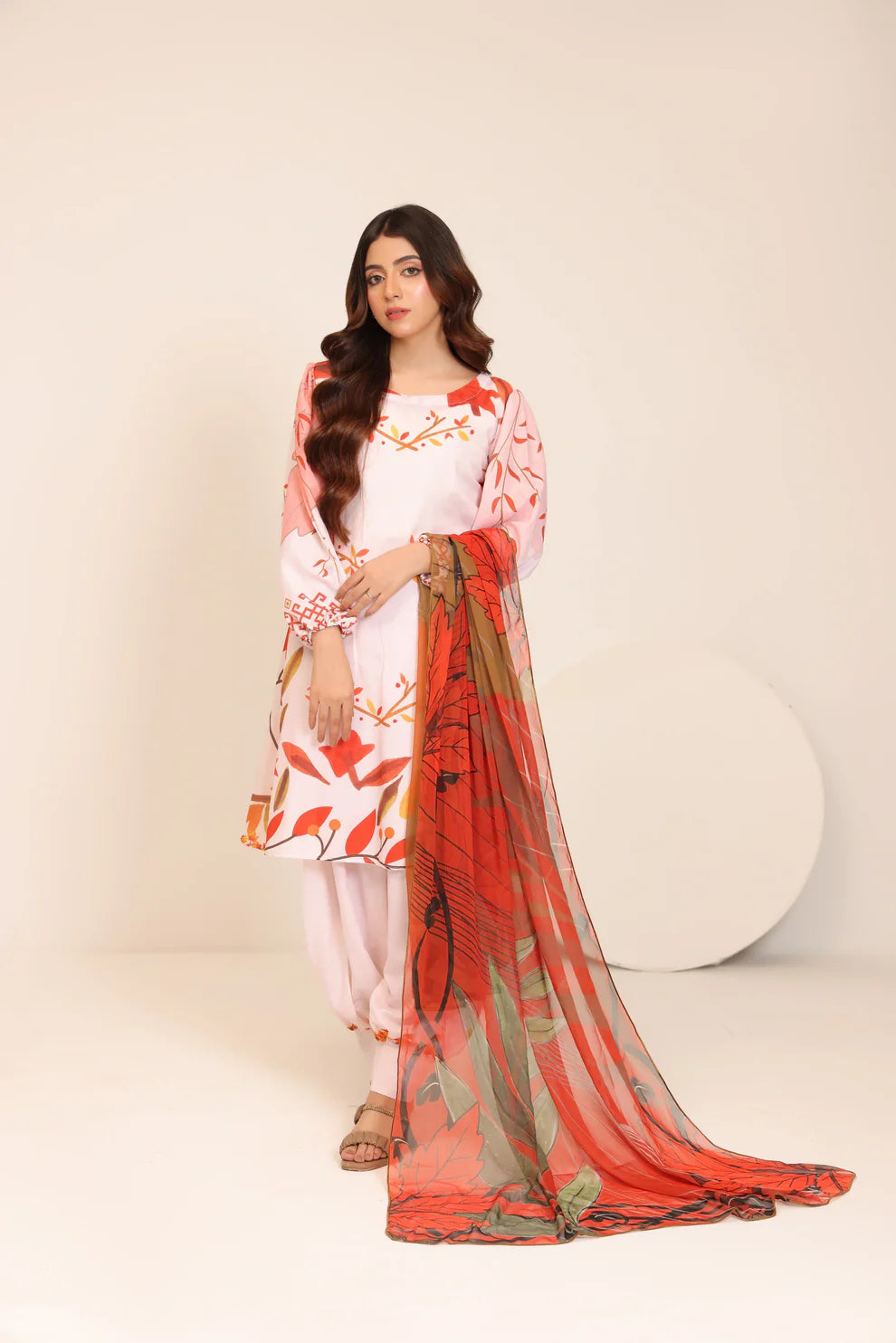 3PCS Printed Lawn Suit Blossom Ember – Unstitched