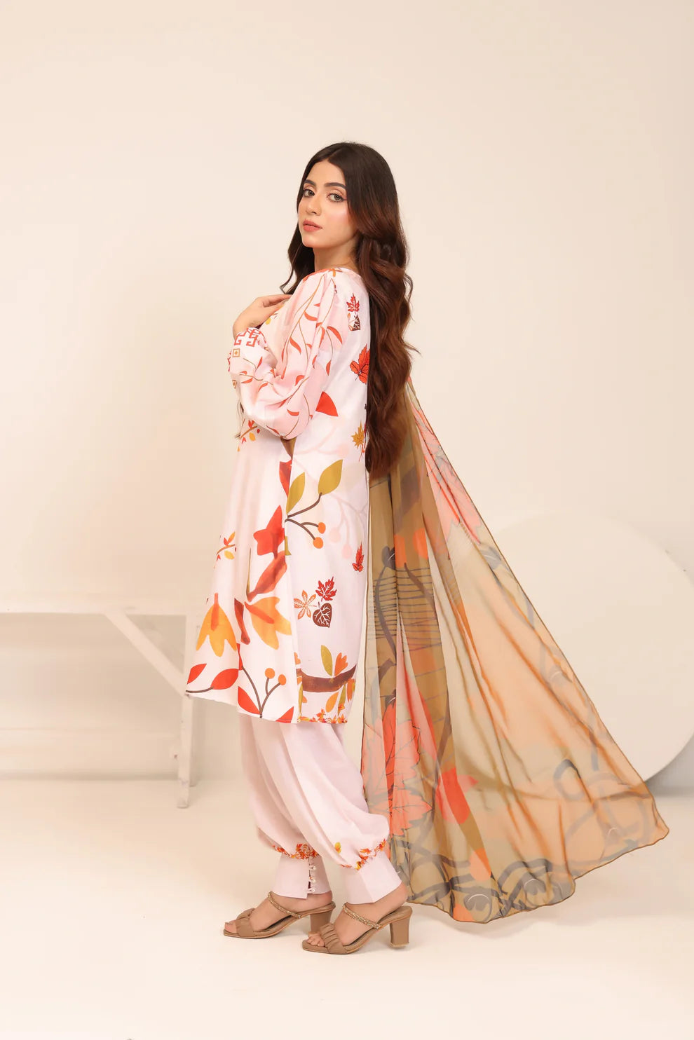 3PCS Printed Lawn Suit Blossom Ember – Unstitched