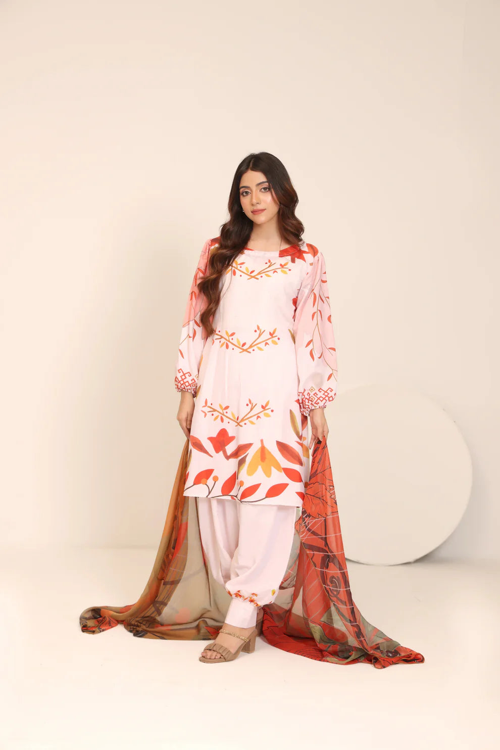 3PCS Printed Lawn Suit Blossom Ember – Unstitched