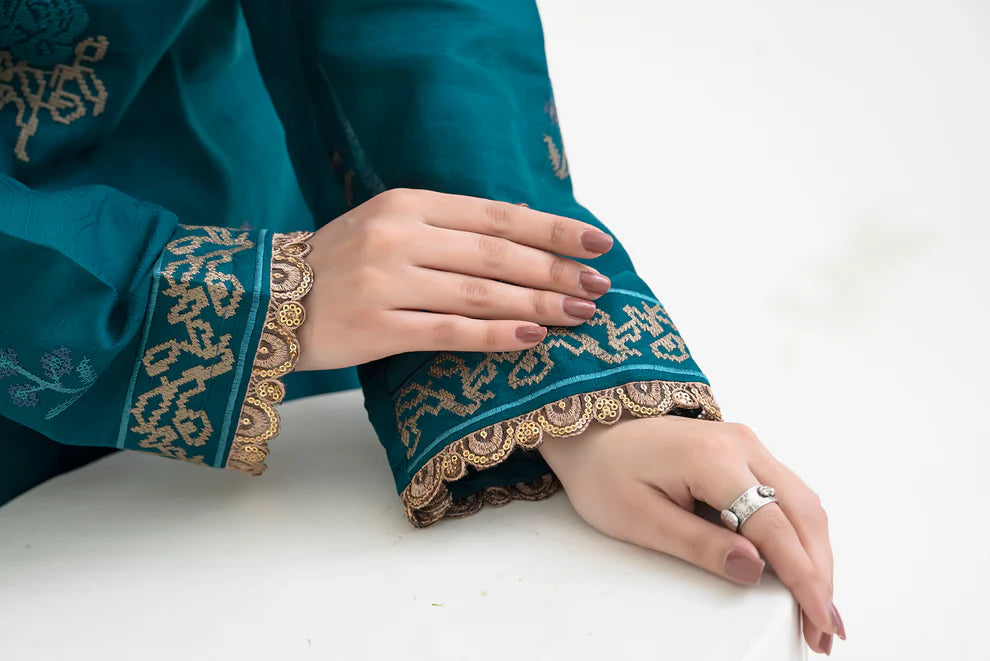2PCS Premium Jacquard Suit Emerald Fern – Unstitched