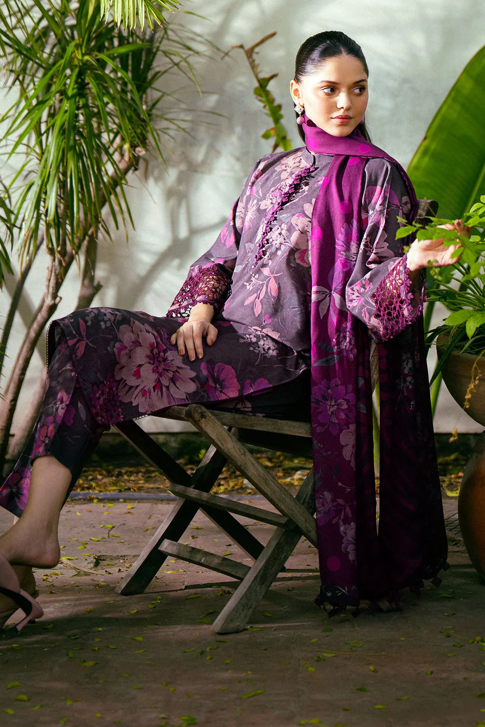 3PCS Printed Lawn Suit Berry Bloom – Unstitched