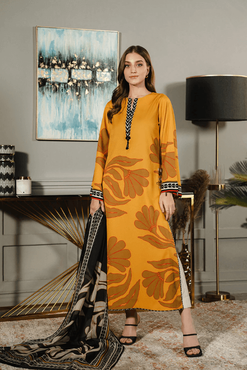3PCS Swiss Lawn Suit Sun Ember – Unstitched