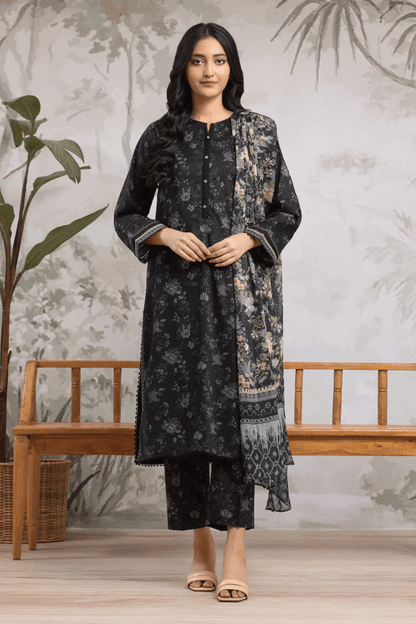 3 PCS Digital Printed Khaddar Noir Bloom - Unstitched