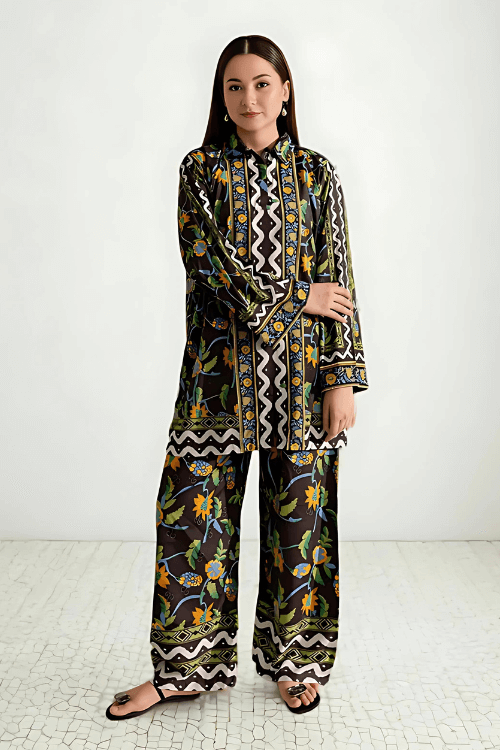 3PCS Swiss Lawn Suit Midnight Bloom – Unstitched