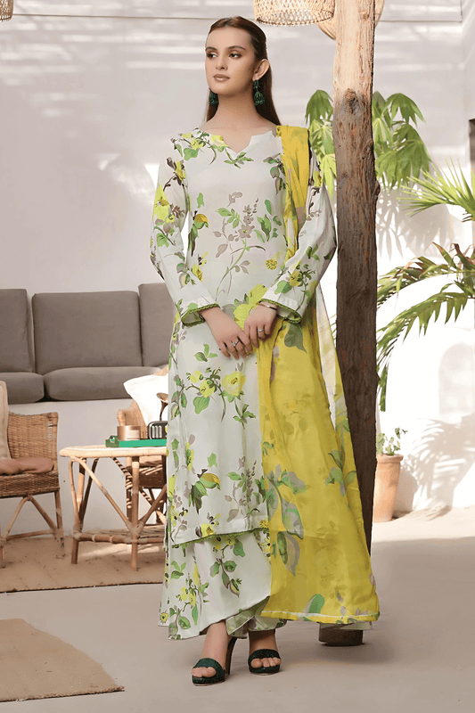 3 PCS Karandi Suit Citrus Blossom - Unstitched