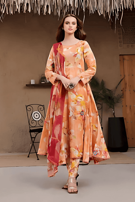 3 PCS Karandi Suit Elegant Bloom - Unstitched