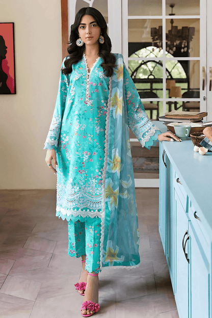 3 PCS Khaddar Suit Aqua Elegance - Unstitched