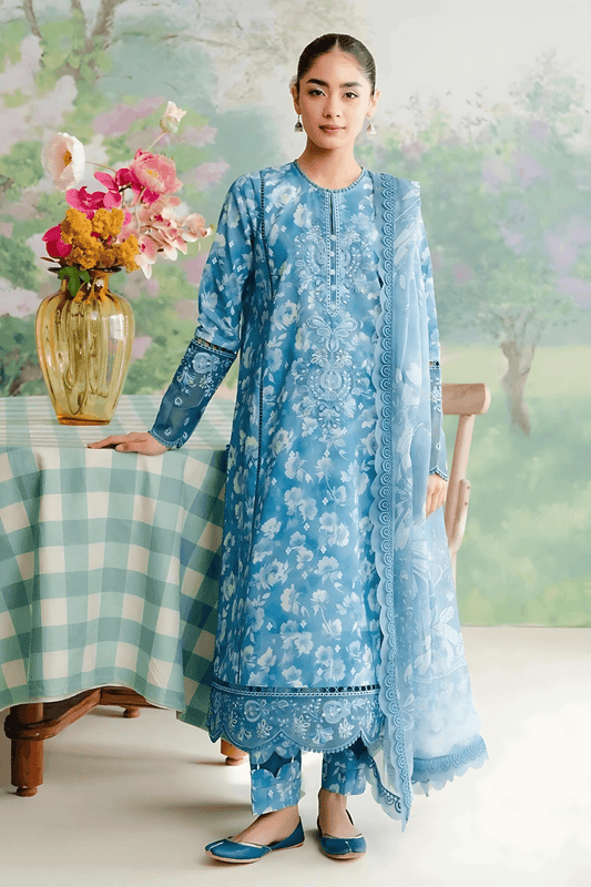 3 PCS Khaddar Suit Floral Bliss - Unstitched