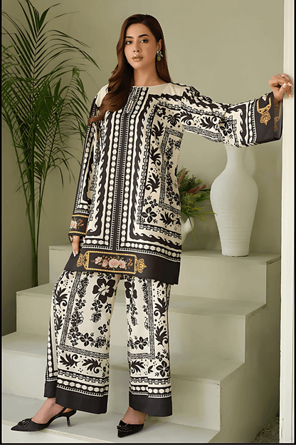 3 PCS Digital Printed Silk Classic Noir - Unstitched