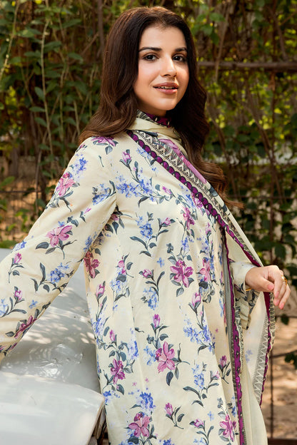 3 PCS Digital Printed Khaddar Blossom Serenity - Unstitched