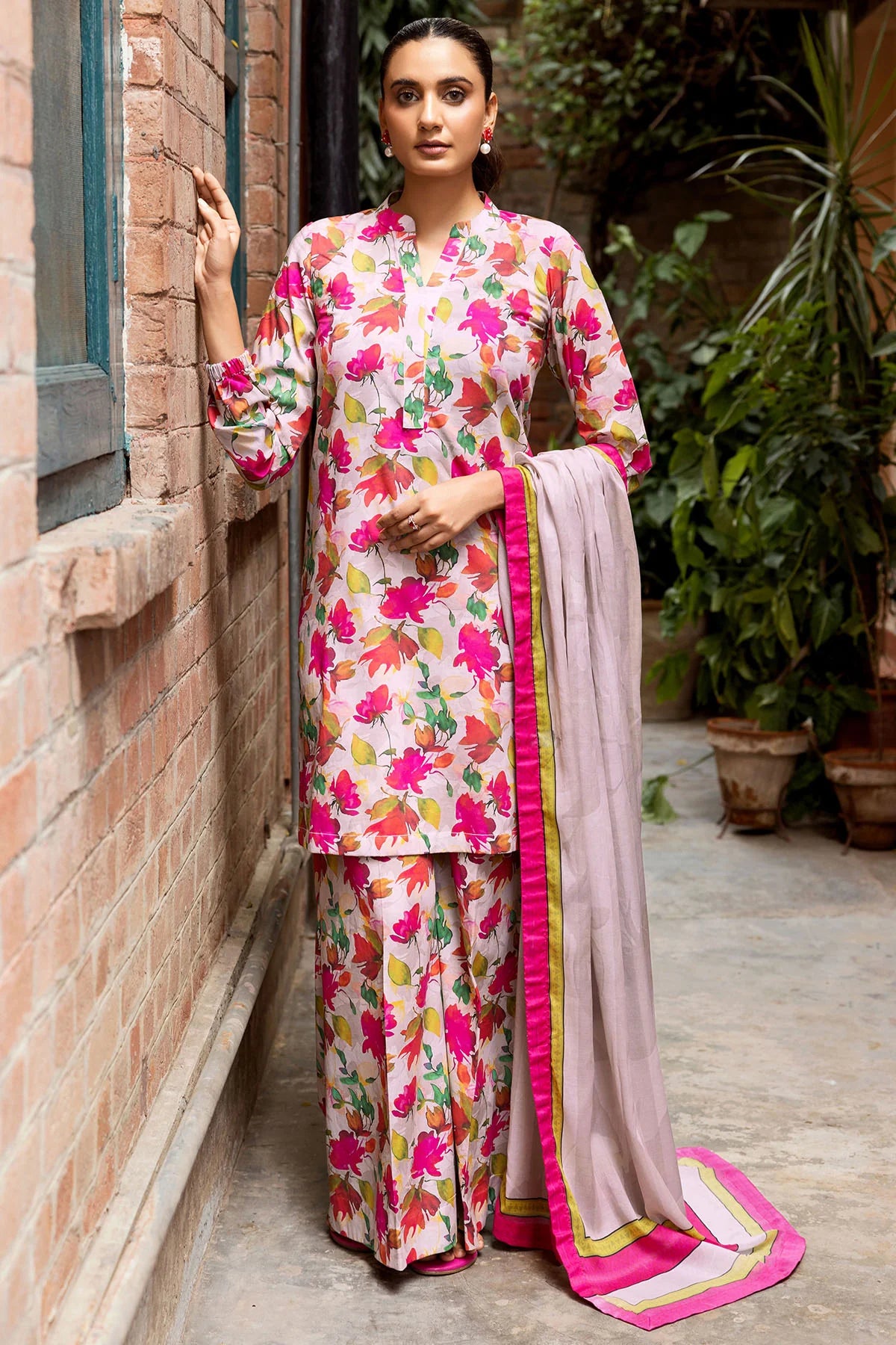 3 PCS Digital Printed Khaddar Floral Vibrance - Unstitched