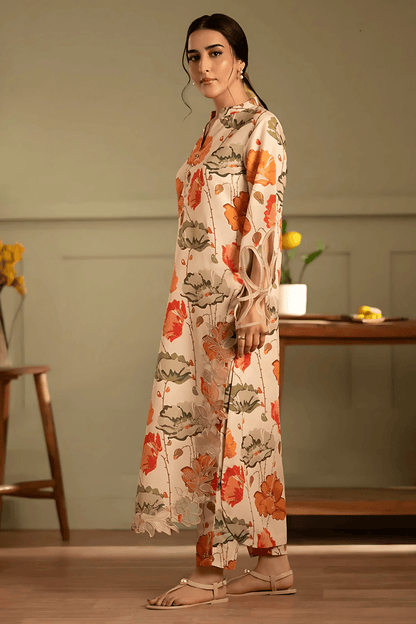 3 PCS Digital Printed Silk Autumn Hues - Unstitched