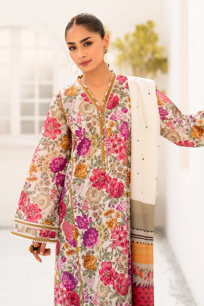 3 PCS Linen Suit Radiant Bloom - Unstitched