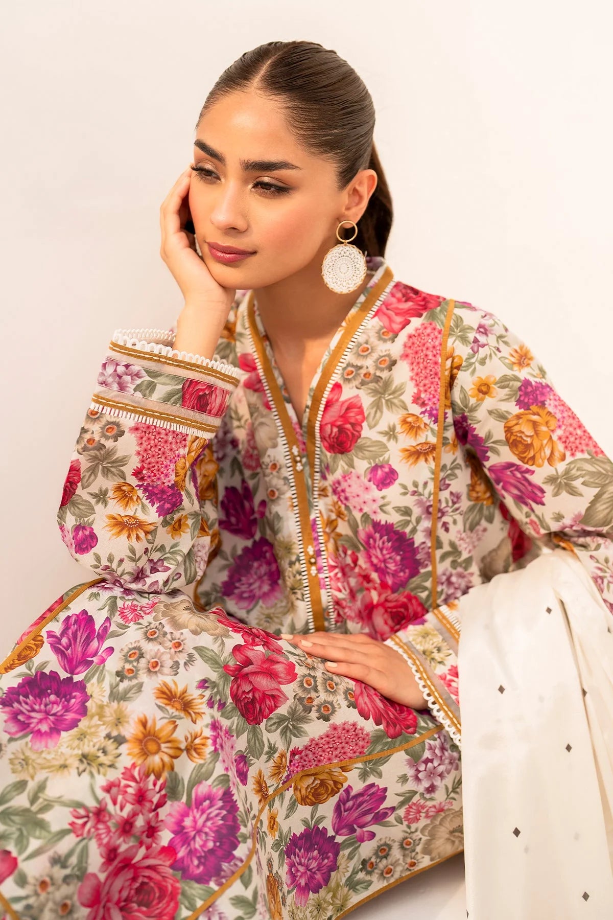 3 PCS Linen Suit Radiant Bloom - Unstitched