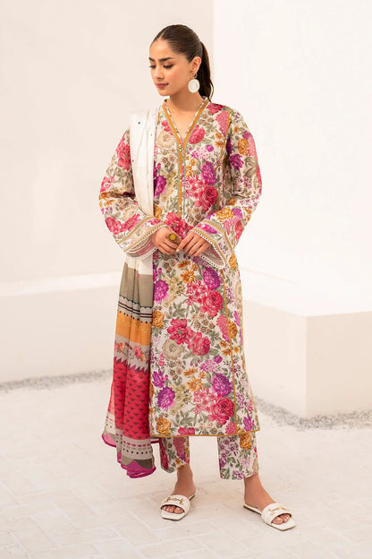 3 PCS Linen Suit Radiant Bloom - Unstitched