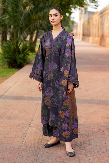 3 PCS Linen Suit Twilight Bloom - Unstitched