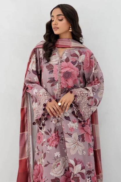 3 PCS Karandi Suit Rose Elegance - Unstitched