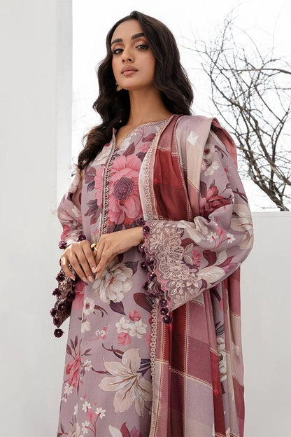 3 PCS Karandi Suit Rose Elegance - Unstitched