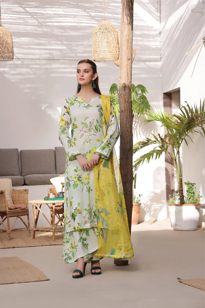 3 PCS Karandi Suit Citrus Blossom - Unstitched