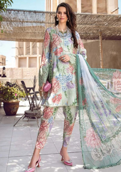 3 PCS Karandi Suit Floral Symphony - Unstitched