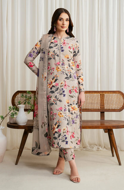 3 PCS Karandi Suit Blooming Meadow - Unstitched