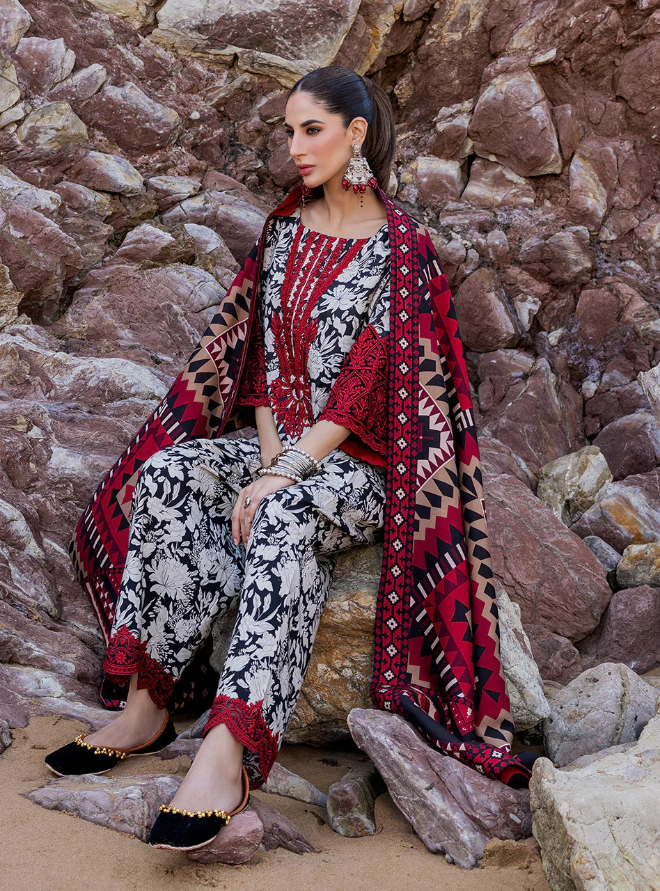 3 PCS Khaddar Suit Tribal Bloom - Unstitched