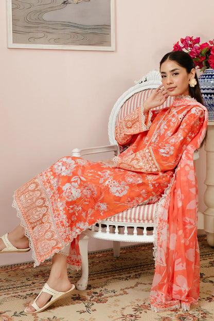 3 PCS Khaddar Suit Floral Radiance - Unstitched