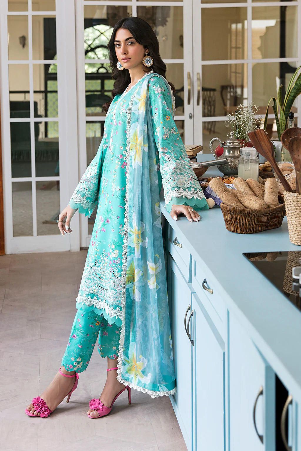 3 PCS Khaddar Suit Aqua Elegance - Unstitched