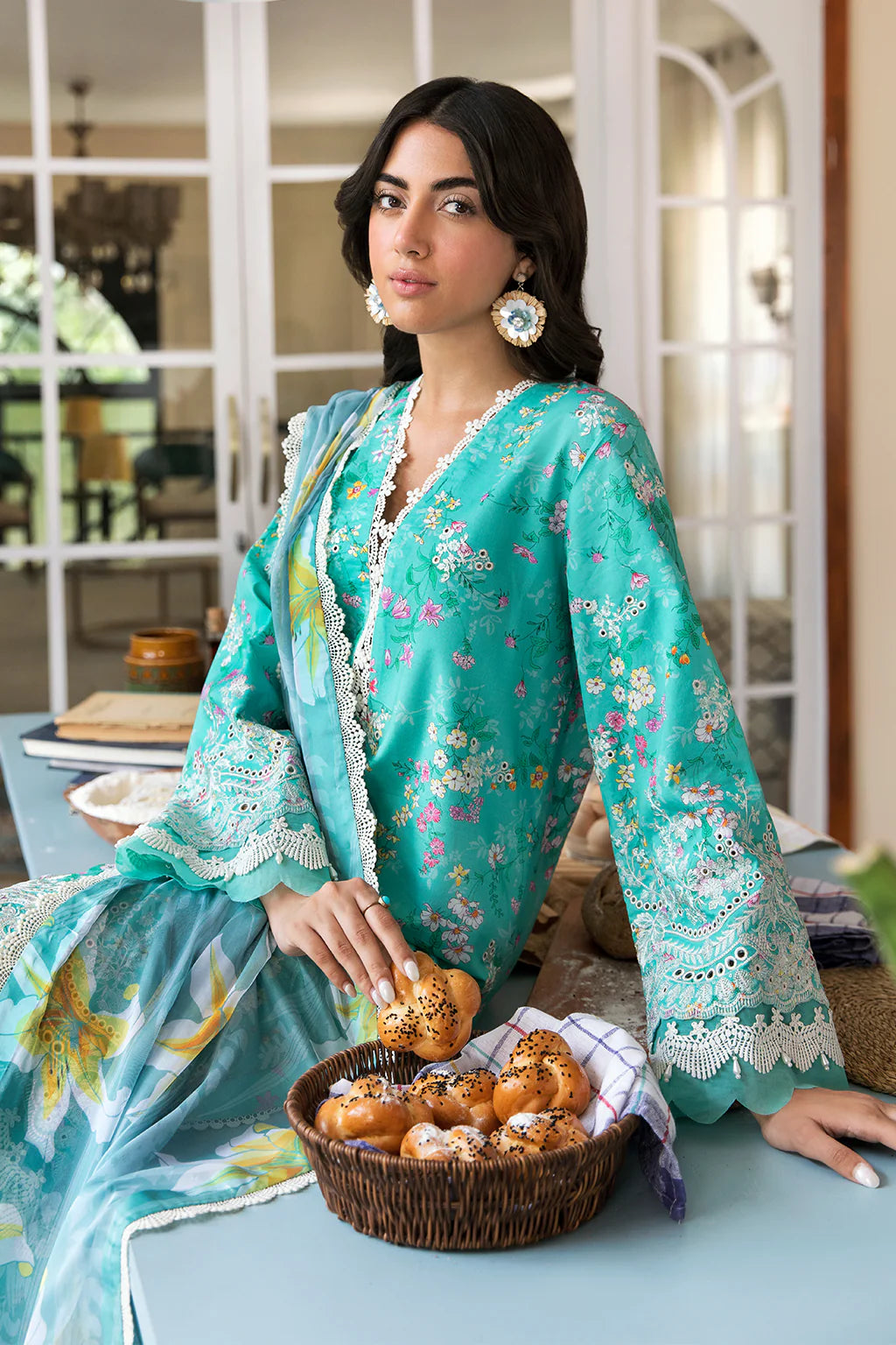 3 PCS Khaddar Suit Aqua Elegance - Unstitched