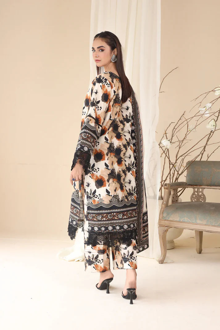 3 PCS Khaddar Suit Abstract Grace - Unstitched