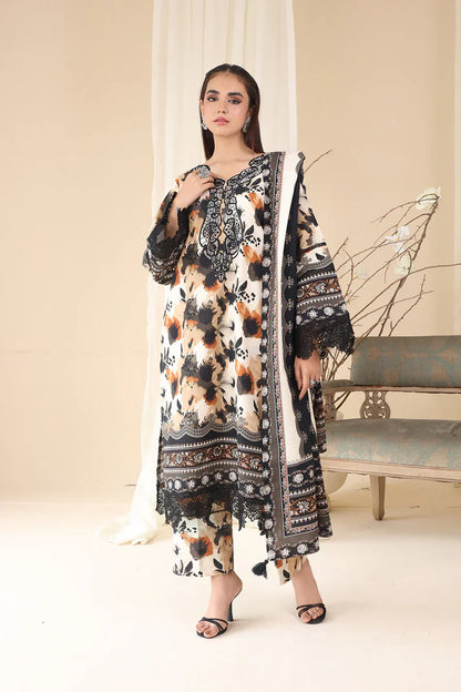 3 PCS Khaddar Suit Abstract Grace - Unstitched