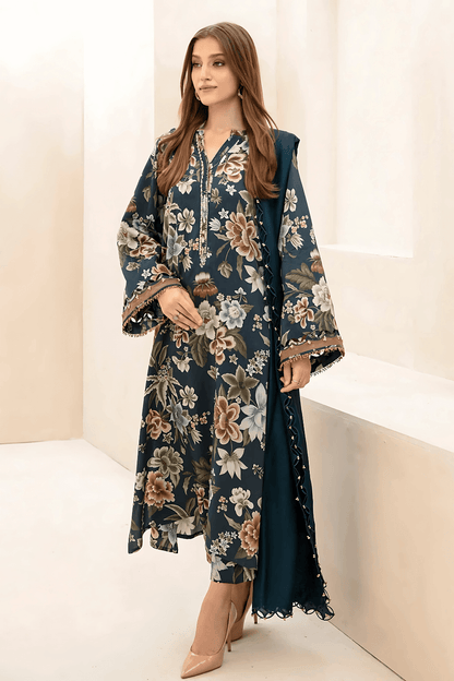 3 PCS Luxury Dhanak Suit - Unstitched