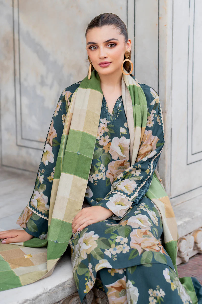 3 PCS Premium Dhanak Verdant Grace - Unstitched