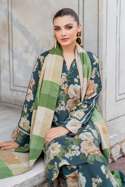 3 PCS Premium Dhanak Verdant Grace - Unstitched