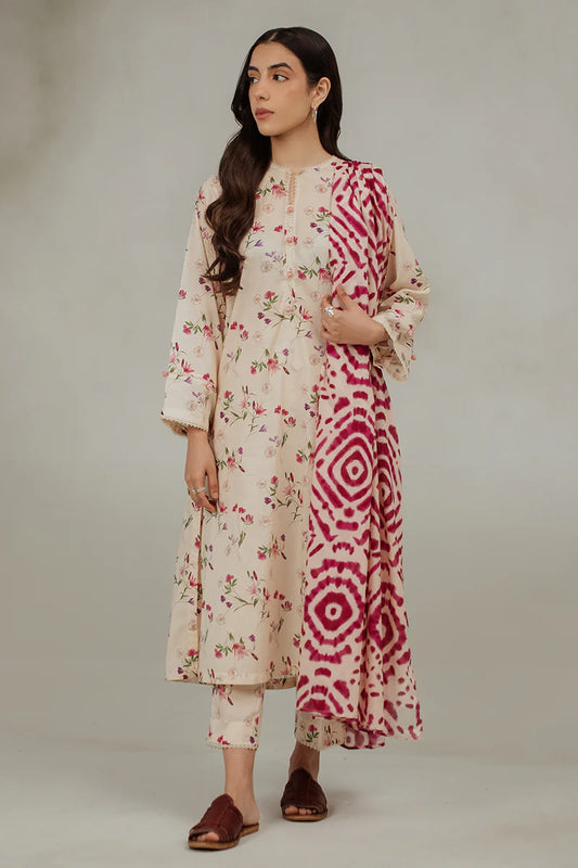 3 PCS Digital Printed Khaddar Floral Harmony - Unstitched