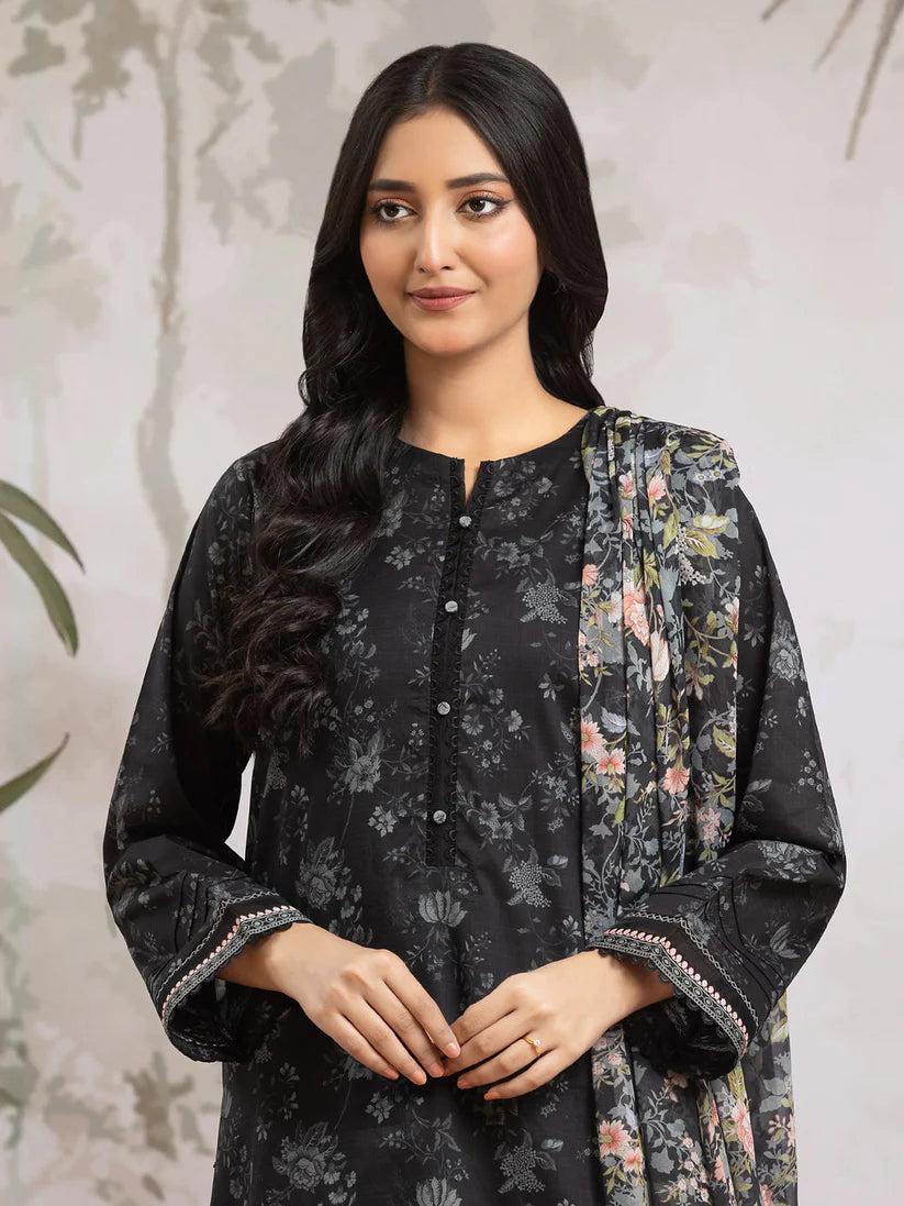 3 PCS Digital Printed Khaddar Noir Bloom - Unstitched