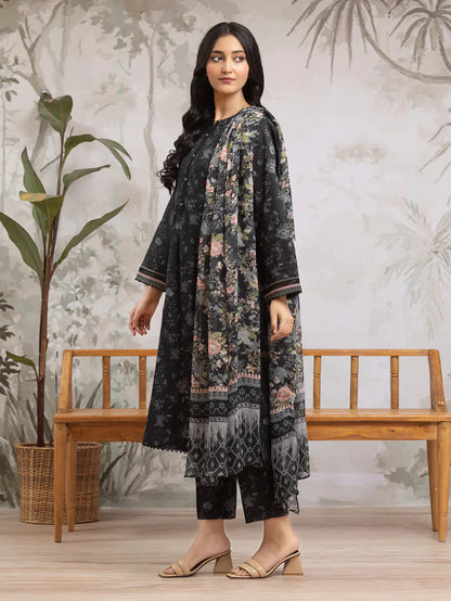 3 PCS Digital Printed Khaddar Noir Bloom - Unstitched