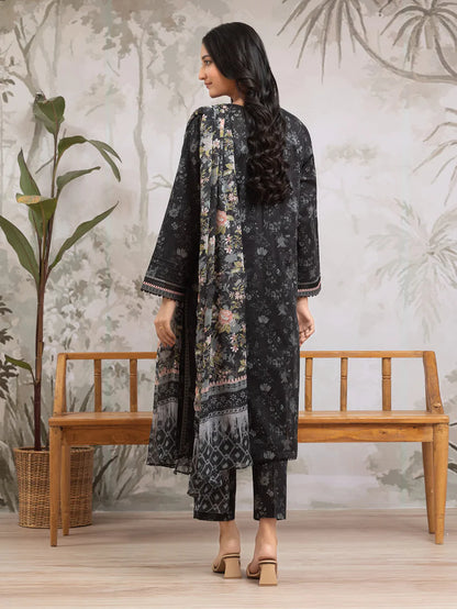 3 PCS Digital Printed Khaddar Noir Bloom - Unstitched