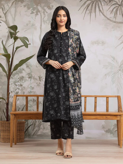 3 PCS Digital Printed Khaddar Noir Bloom - Unstitched