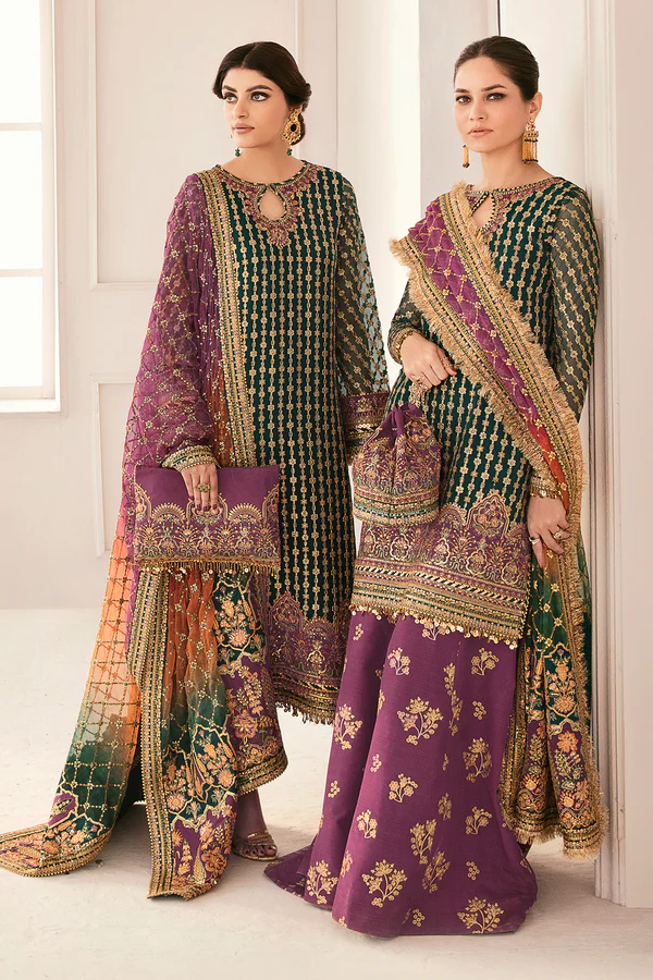 3 PCS Luxury Organza Suit - Unstitched