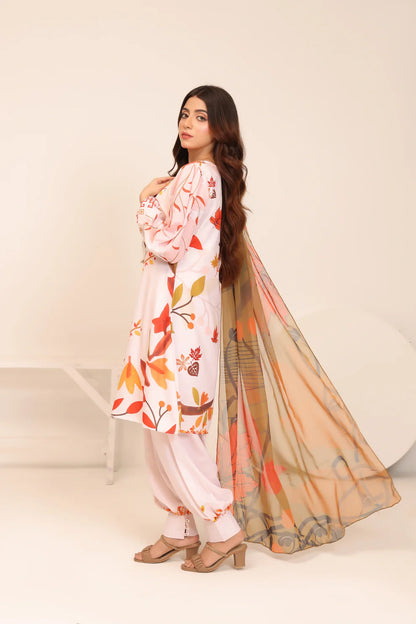 3PCS Printed Lawn Suit Blossom Ember – Unstitched