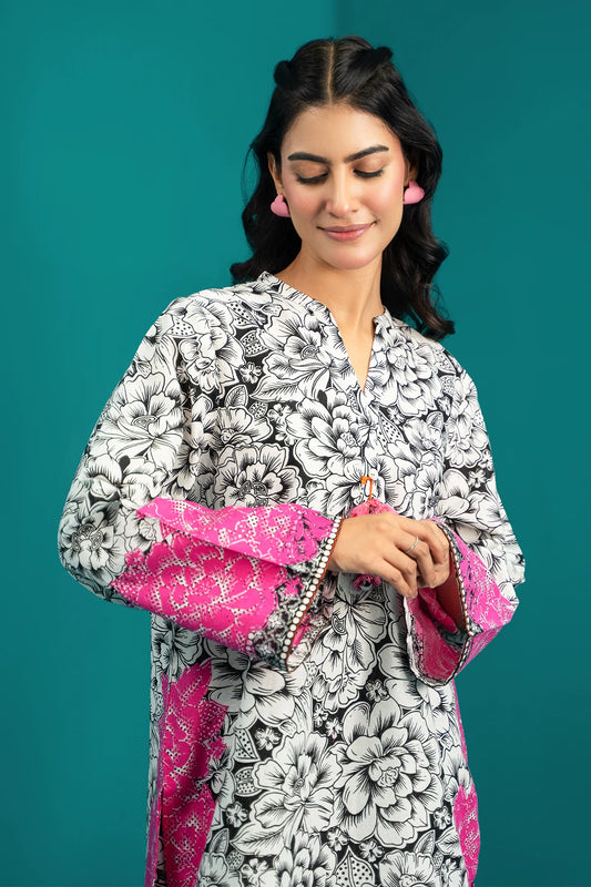 3PCS Printed Lawn Suit Rosy Dusk – Unstitched