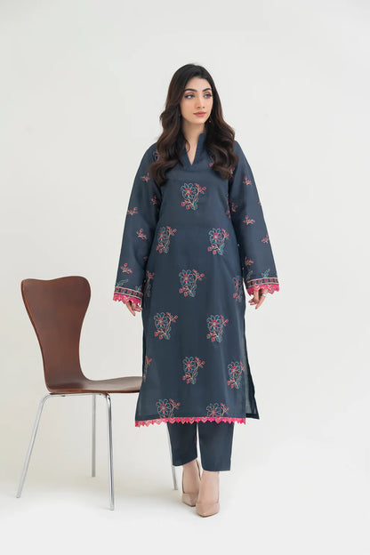 2PCS Premium Jacquard Suit Petal Noir – Unstitched