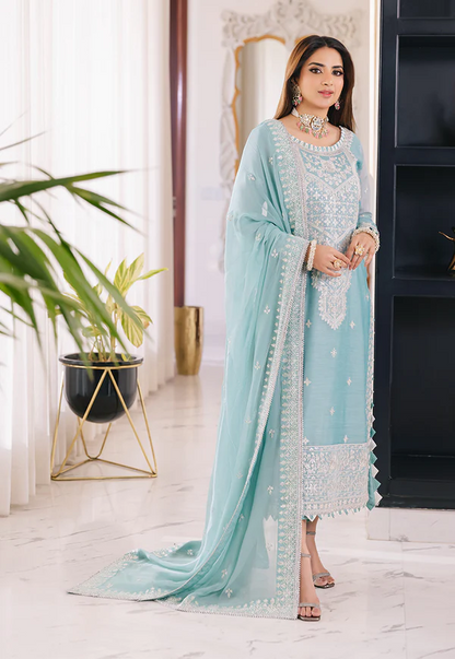 3 PCS Luxury Shamoos Silk Suit - Unstitched