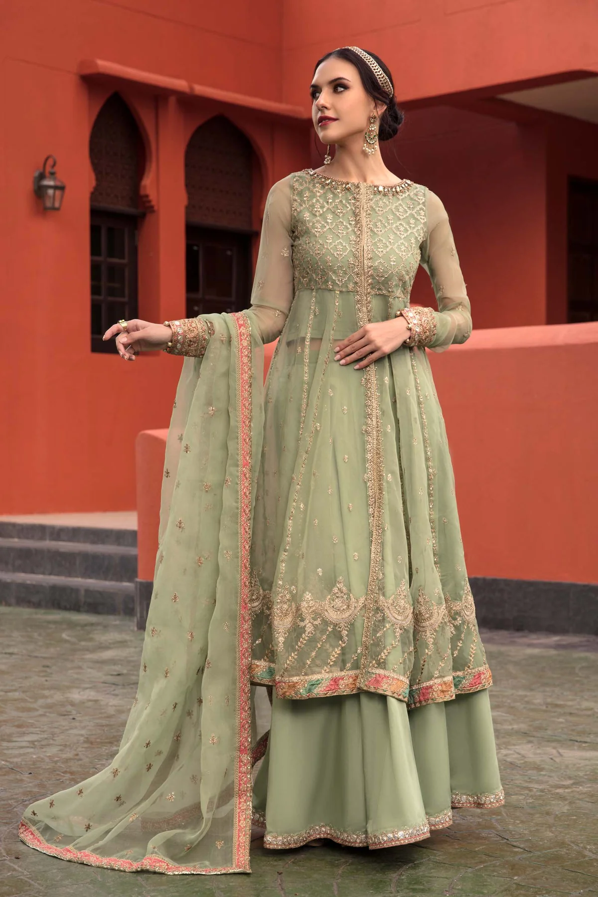 3 PCS Luxury Embroidered Organza Suit - Unstitched