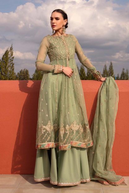 3 PCS Luxury Embroidered Organza Suit - Unstitched